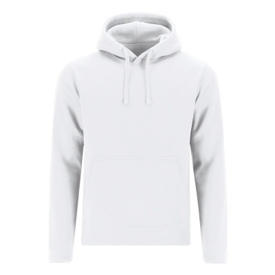 Sweatshirt branca com capuz e bolso frontal