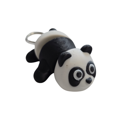 Chaveiro panda preto e branco em plástico