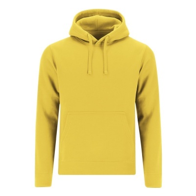 Sweatshirt com capuz amarelo sólido com bolso canguru