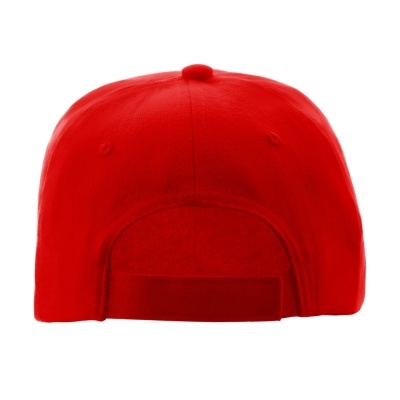 Boné vermelho de tecido com fecho ajustável