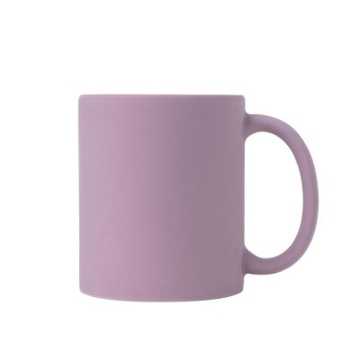 Caneca de cerâmica lavanda fosca com pega larga