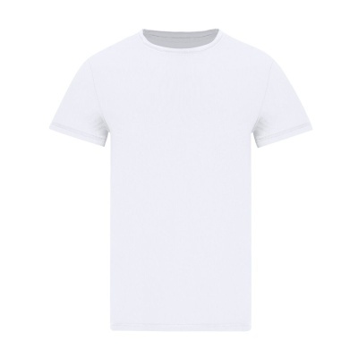 T-shirt branca de manga curta com gola redonda