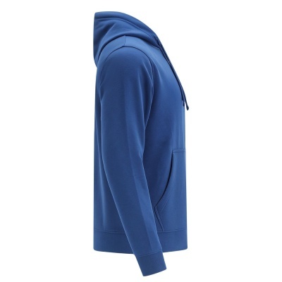 Casaco hoodie azul de manga comprida com capuz e bolso canguru