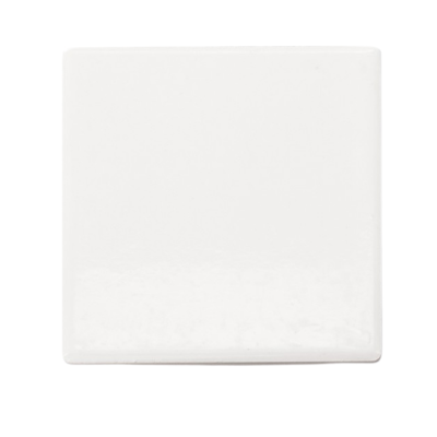 Azulejo cerâmico branco quadrado com acabamento brilhante