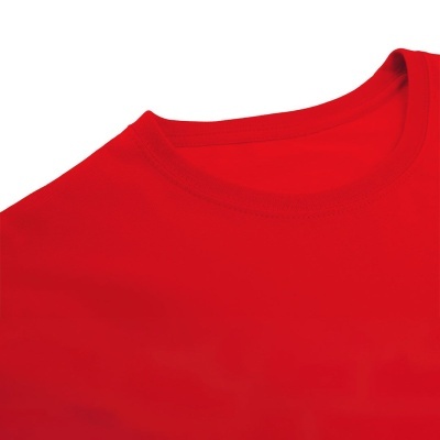 Decote redondo de t-shirt vermelha lisa