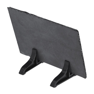 Suporte de plástico a segurar objeto rectangular cinzento