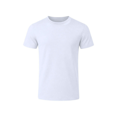 T-shirt branca de manga curta com gola redonda