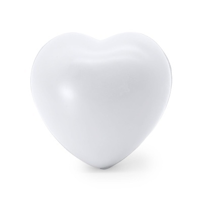 Coração decorativo branco em cerâmica com superfície lisa