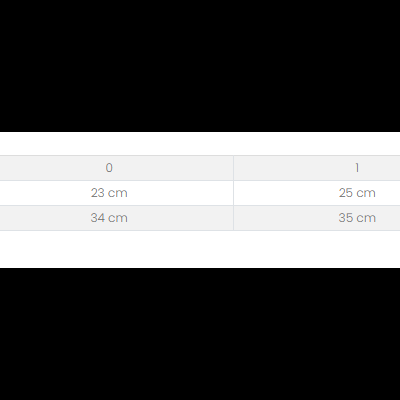 Ilustração de medidas de t-shirt com tabela de dimensões em centímetros para vários tamanhos