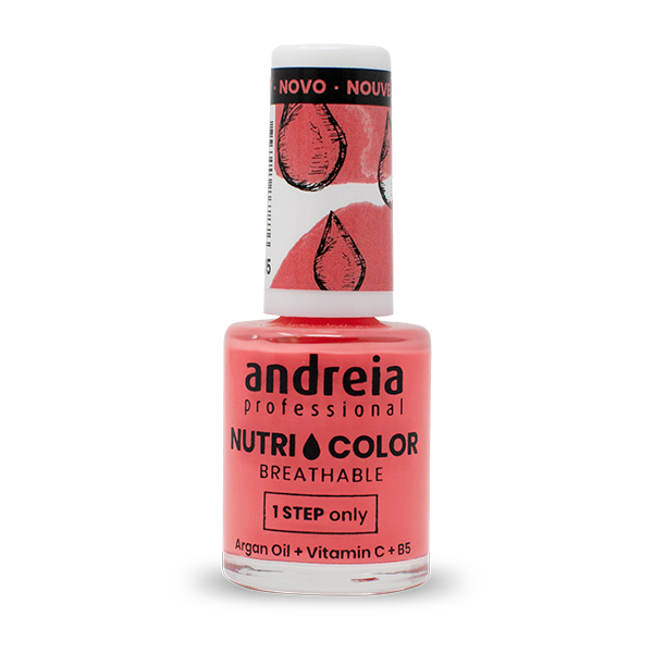 Andreia Verniz Nutricolor NC15 10,5ml Frasco coral de verniz de unhas Andreia Professional Nutri Color