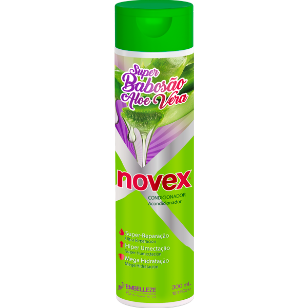 Novex Condicionador Super Babosão Aloe Vera 300ml Condicionador Novex Super Babosão Aloe Vera em embalagem verde com texto colorido
