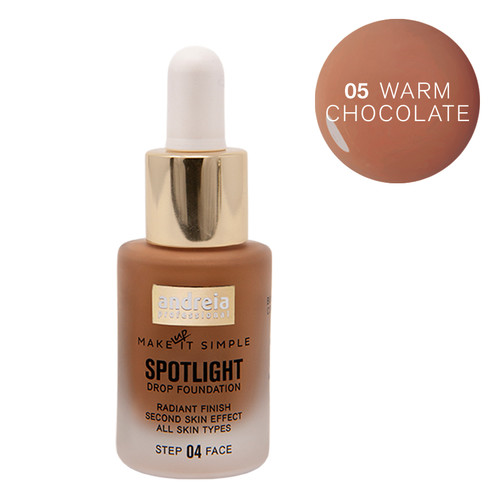 Andreia Base Líquida Spotlight 05 Warm Chocolate 14ml Frasco de base líquida Andreia Professional Warm Chocolate