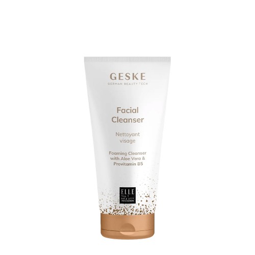 GESKE Limpeza Facial 100ml Frasco branco de gel de limpeza facial GESKE com tampa castanha
