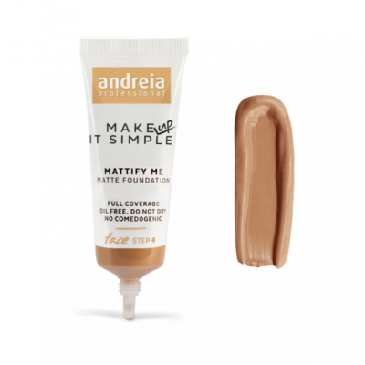 Base líquida mate Andreia Professional Make Up It Simple Mattify Me com amostra da cor