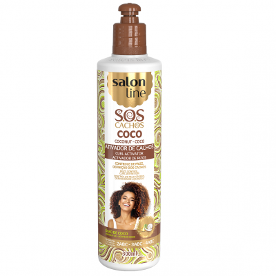 Frasco de ativador de cachos Salon Line SOS Cachos Coco 300 ml