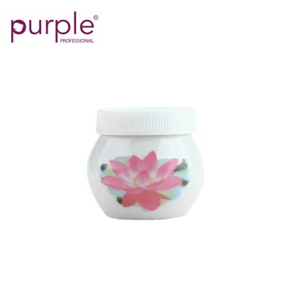 Frasco branco com tampa branca e flor rosa, Purple Professional