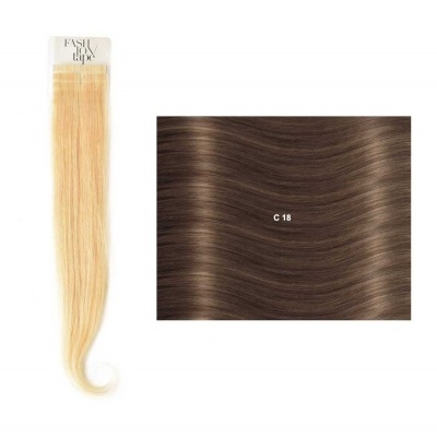 Extensão de cabelo loiro claro e amostra de cor de cabelo castanho