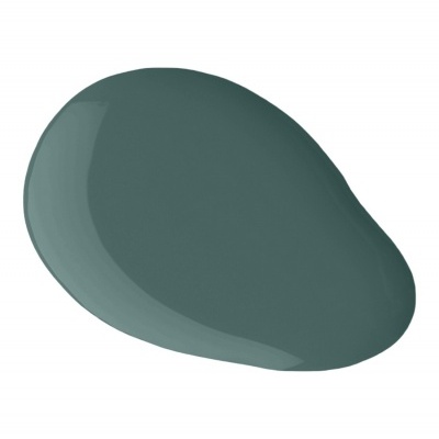 Mancha de tinta verde-azulada brilhante sobre fundo branco