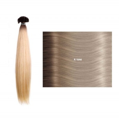 Extensão de cabelo loiro castanho claro com código R 18/60