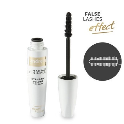 Máscara de pestanas branca andrel com aplicador e texto FALSE LASHES effect