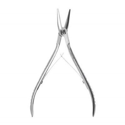 Alicates prateados de aço inoxidável com pontas longas e finas