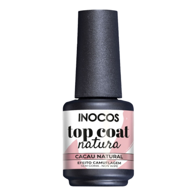 Frasco de verniz de unhas INOCOS top coat natura Cacau Natural