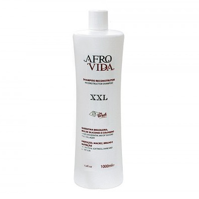 Frasco branco de shampoo Afro Vida XXL