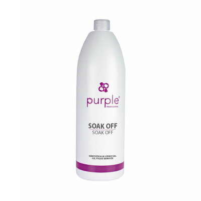 Frasco plástico branco de removedor Purple Professional SOAK OFF.