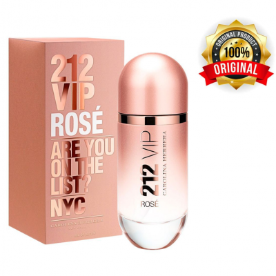 Frasco e caixa de perfume 212 VIP ROSÉ da Carolina Herrera em rosa com selo 100% original