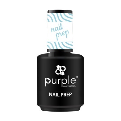 Frasco de preparação para unhas Purple Professional preto com tampa branca e azul