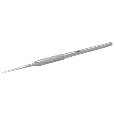 Agulha metálica com pega texturada prateada