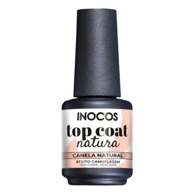 Frasco de verniz para unhas INOCOS top coat natura Canela Natural
