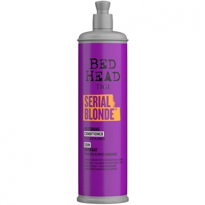 Frasco roxo de condicionador BED HEAD TIGI Serial Blonde para cabelos loiros