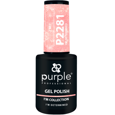 Verniz gel Purple Professional, frasco preto com tampa rosa e texto branco.