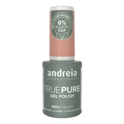 Frasco de verniz gel verde cinza Andreia True Pure