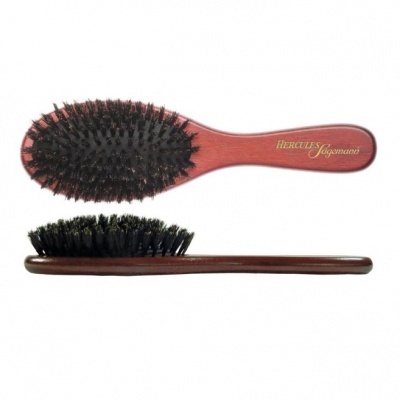 Escova de cabelo de madeira com cerdas pretas