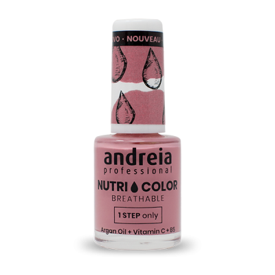 Frasco de verniz de unhas cor rosa Andreia Nutri Color Breathable