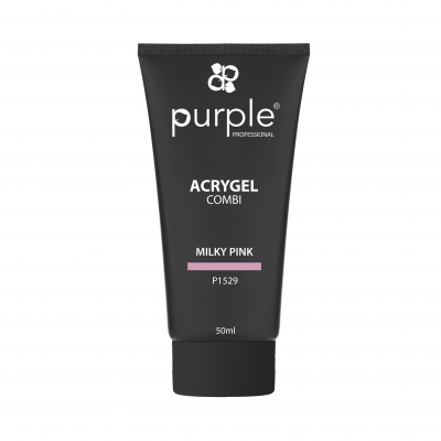 Tubo preto de Acrygel Combi milky pink da Purple Professional