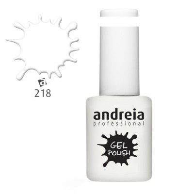 Frasco branco de verniz gel Andreia Professional cor 218