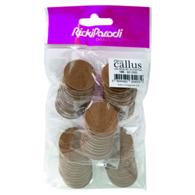 Pacote com discos abrasivos redondos castanhos para calos Ricki Parodi