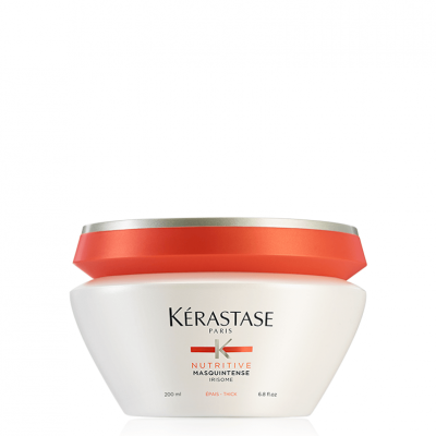 Creme capilar Kérastase Nutritive em embalagem branca com tampa laranja
