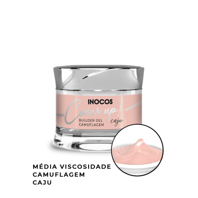 Frasco pequeno de gel construtor para unhas cor caju da INOCOS