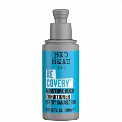 Frasco de condicionador Bed Head Recovery Moisture Rush azul e cinzento