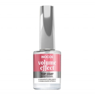 Frasco de verniz para unhas INOCOS volume effect com tampa prateada