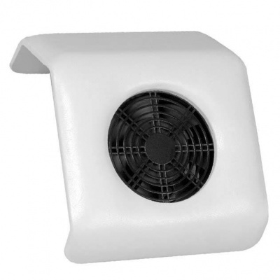 Exaustor de ventoinha branco com ventilador preto no centro