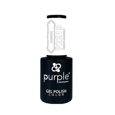 Frasco de verniz gel para unhas preto da Purple Professional com tampa branca
