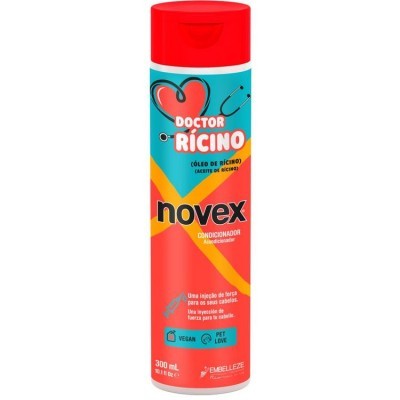 Condicionador Novex Doctor Rícino óleo de rícino embalagem vermelha e azul 300 ml