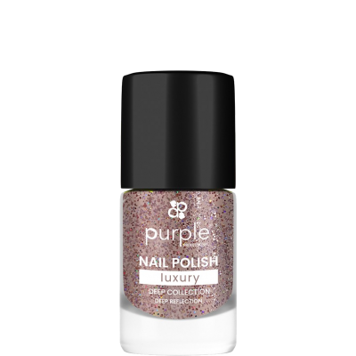 Verniz de unhas com glitter rosa e roxo da Purple