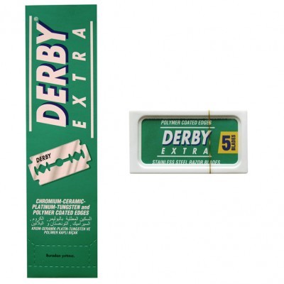 Pacote verde de lâminas de barbear Derby Extra