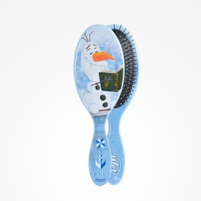Escova de cabelo azul com personagem Olaf da Frozen e cerdas pretas